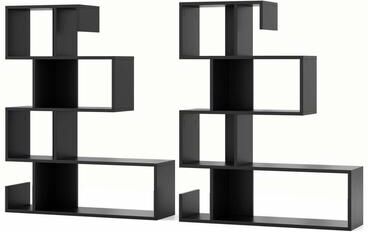 1/2 PCS S-shaped Bookshelf 5Tier Modern Geometric Stepped Bookcase