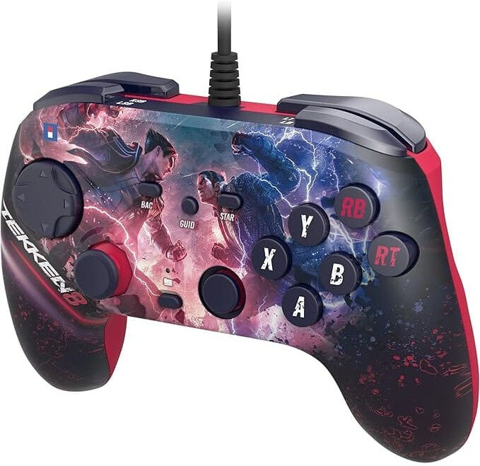 HORI Fighting Commander OCTA Tekken 8 Edition Wired PC Controller - Six-button face layout, microswitch buttons, 3m wired USB, Windows 11 & 10 comp
