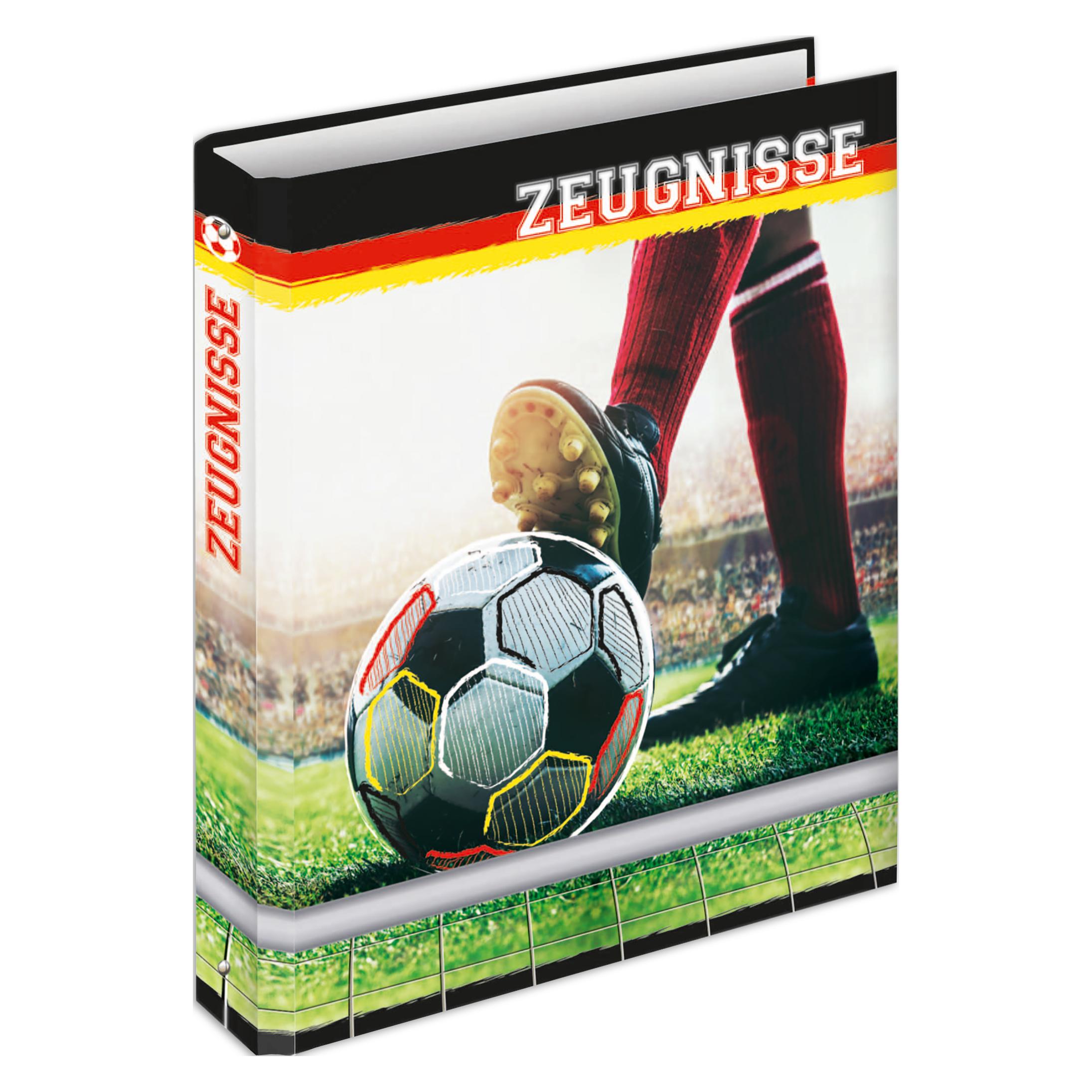 Rnk Zeugnisringbuch "Fussballfieber", 4 Ring-Mechanik, DIN A4, 250 x 315 mm (A4, 35 mm, 1 Stk.) (46782)