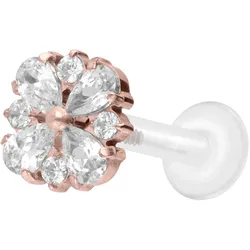 PTFE Labret mit Innengewinde + Titan-Aufsatz KRISTALLORNAMENT
