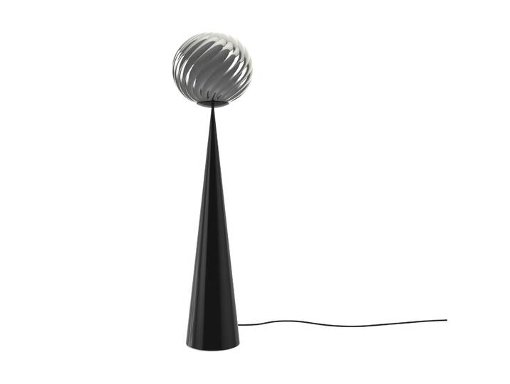 Tom Dixon Whirl cone Tablett Stehlampe Silver-black
