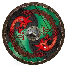 holzspielerei Wikingerschild - Drache grün-schwarz 280909