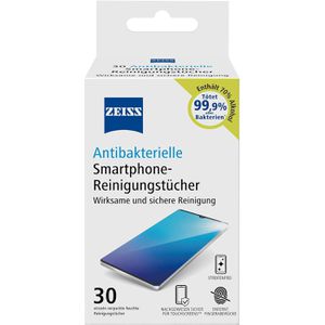 ZEISS Reinigungstücher Smartphone, antibakteriell, feucht, für Smartphones, einzeln verpackt, 30 Tücher