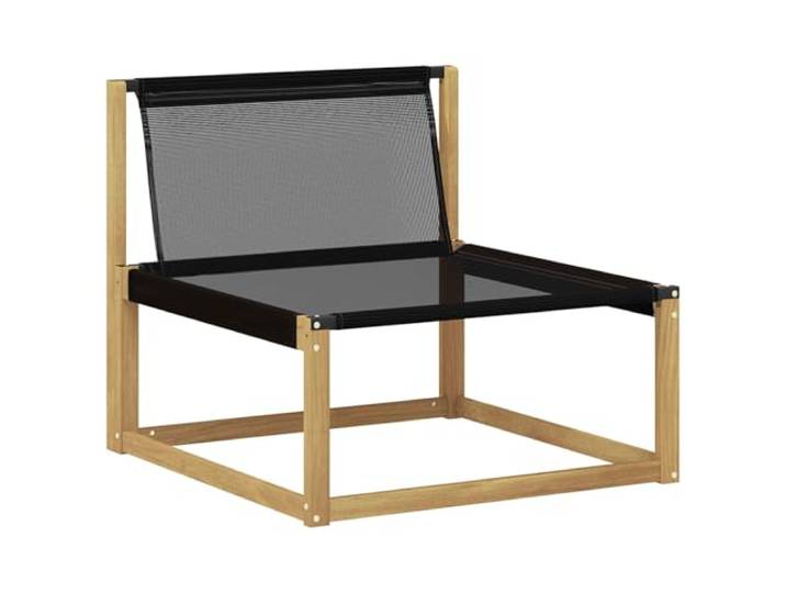 KTHLBRH Loungesofa-Set für den Außenbereich, 7-teilig, Weiß und Schwarz, 79 massives Akazienholz, abnehmbare Auflagen, wetterfest, für Garten und Terrasse