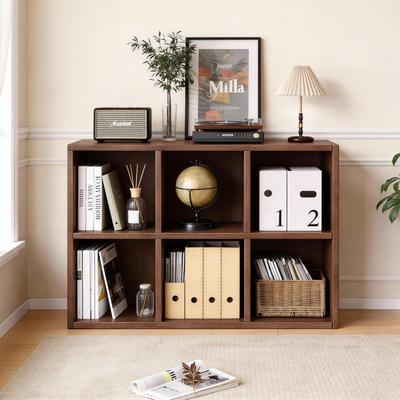 Book Shelf with 6 Storage Place Wooden Bookshelf Storage Organizer Diaplay CabinetWood