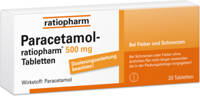 ratiopharm GmbH PARACETAMOL-ratiopharm 500 mg Tabletten 20 St 01126111