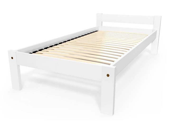 Lit 90x190 enfant en bois hêtre Simply 90x190 Blanc