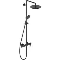 Duravit C.1 Shower System, mit Einhebel-Brausemischer, inklusive Hand-/ Kopfbrause, Ausladung 350mm, C14280007046, Farbe: Schwarz Matt