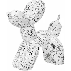 Gilde, Deko Figuren + Skulpturen, Figur Ballonhund Modern Art, Skulptur, Dekofigur, Dekoration, Hund, Kunstharz, H 23 cm, 37960