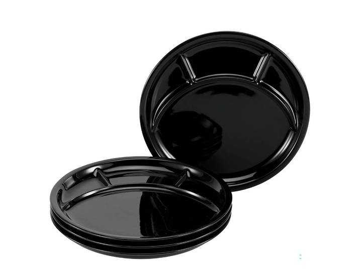 Fondueteller 4er-Set Ø 27cm Schwarz/Schwarz