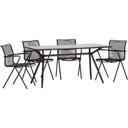 Gartengarnitur 5-tlg. Alpha rope Metall/Kunststoff/Glas