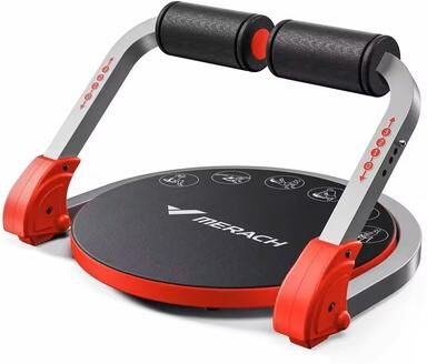 Uplift Essentials Adjustable Resistance Ab Workout Machine With Automatic Rebound red