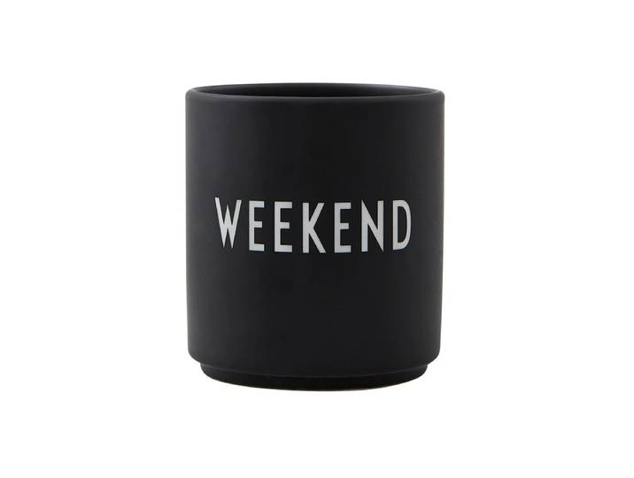 Design Letters - AJ Favourite Porzellan Becher, Weekend / schwarz