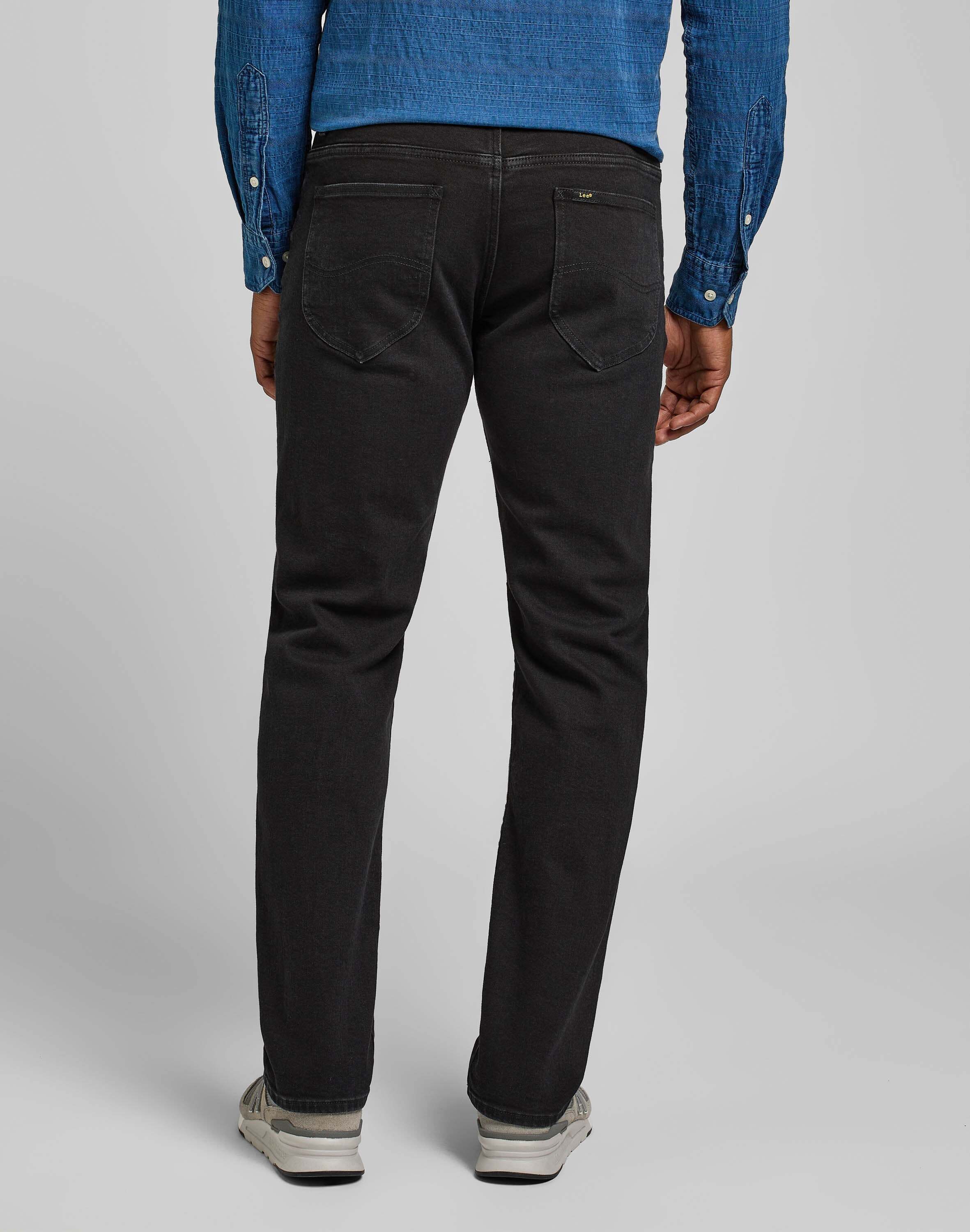 Straight-Jeans LEE "Lee Jeans Slim Fit MVP", Herren, Gr. 30, Länge 30, schwarz, Obermaterial: 76% Baumwolle CO(Bio). 22% Polyester PES. 2% Elasthan EL., Jeans Straight-Jeans schwarz 30, Länge 30