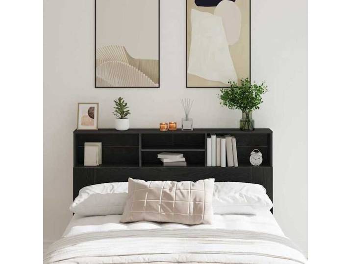 Neuf& 264 Noir Accessoire de lit - - Cabinet de Tête de Lit Chêne noir Bois d'ingénierie - pour chambre（1parcel）