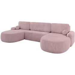 WOHNLANDSCHAFT mit Schlaffunktion und Bettkasten LIRA-U - 335x172x89 Rosa