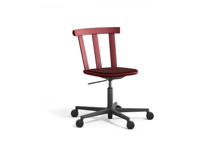 Stolab Alt Drehstuhl mit gepolstertem Sitz Birke Hallingdal 65-694 maroon-lingon 19