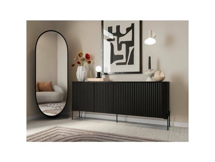 Buffet Anadia Dmora en Bois Noir 39.6x190x80h cm