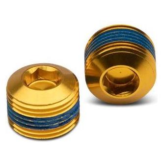 Crankbrothers Pedal End Cap Endkappe, (VE/2), Hex, gold (52566709)