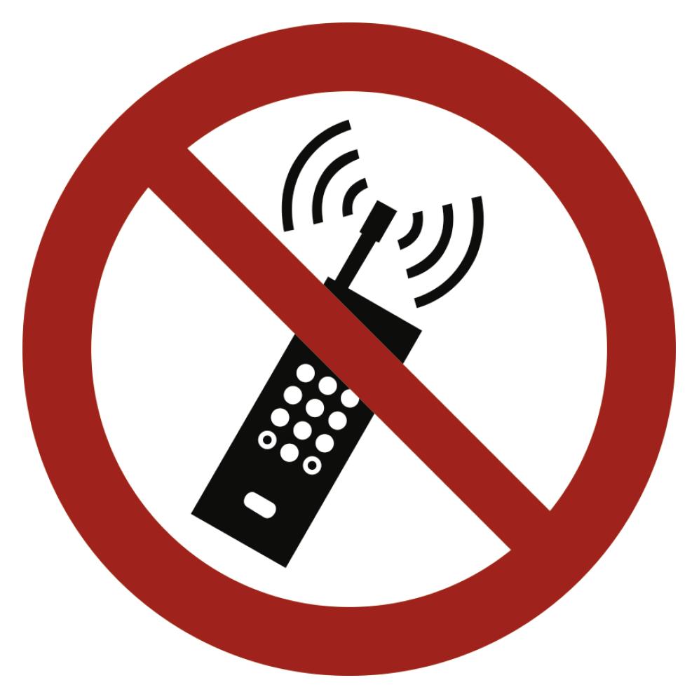 Moravia Verbotszeichen Eingeschaltete Mobil- Telefone verboten Folie, Ø 100 mm (640.58.816)
