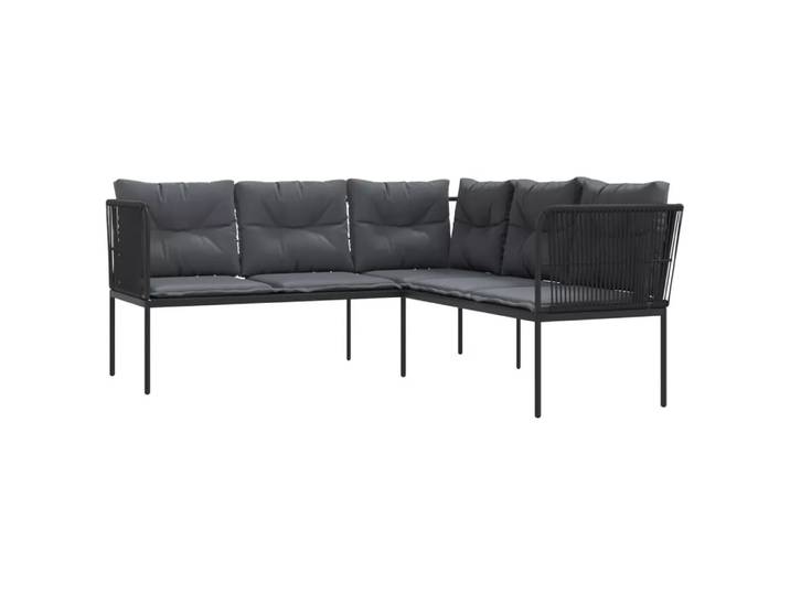 VidaXL - Gartensofa stahl, One Size, Schwarz