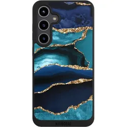 Nivocase Handyhülle für Samsung Galaxy S24+ Hülle NIVOpure Case Schwarz Glitzer Look Marmor Trends (Samsung Galaxy S24+), Smartphone Hülle, Schwarz