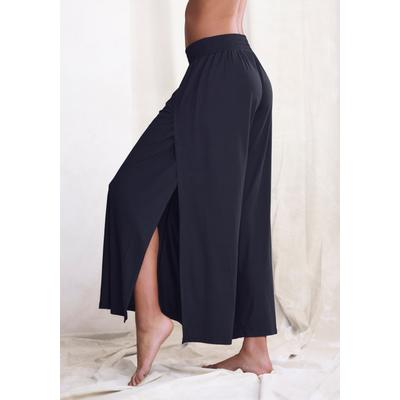 Haremshose LASCANA, Damen, Gr. 44/46, N-Gr, schwarz, Single Jersey, Obermaterial: 93% Polyester, 7% Elasthan, unifarben, Hosen Haremshose, mit überlappenden Seitennähten
