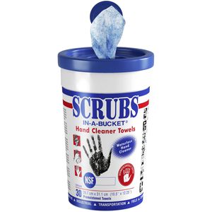 Scrubs Reinigungstücher 042230, In-a-Bucket, Original, feucht, für Hände und Werkzeug, in der Dose 30 Tücher