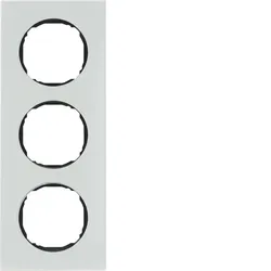 Berker 10132609 Rahmen 3fach, flach, R.8, Glas polarweiß