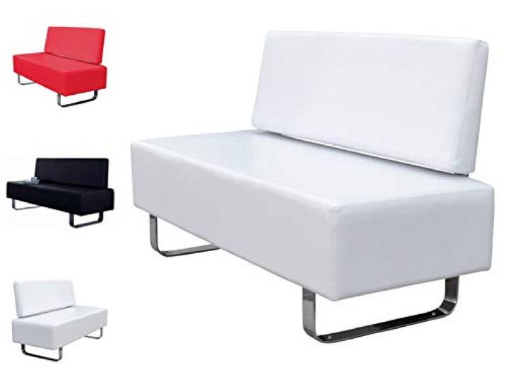 Floreo POLIRONESHOP Nantes – Wartesofa, Wartemöbel und Wartebank für Friseureinrichtungen, Komfortables Sofa für Salon und Empfangsbereich (Weiß)