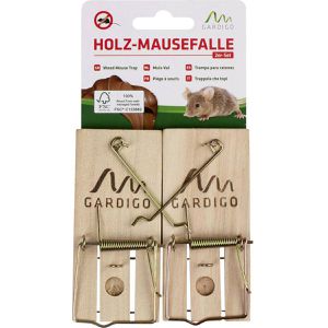 Gardigo Mausefalle 623262, Schlagfalle aus Holz, 2 Stück