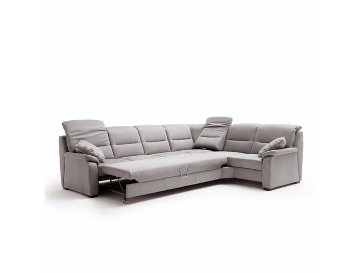 Couchliebe Porto Ecksofa mit strukturiertem Microfaserbezug - rechts - Komfort Modell manuelle Rückenteilverstellung, Schlaffunktion