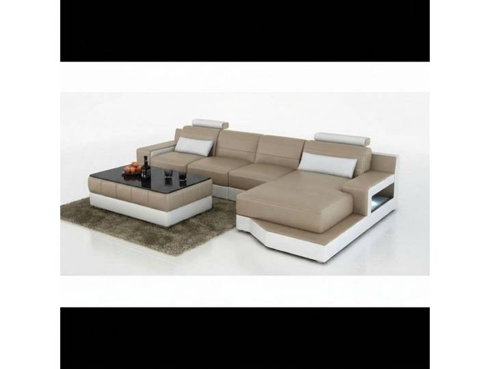 JVmoebel Ecksofa Elegantes Ledersofa mit USB-Anschluss und Bettfunktion, Made in Europa
