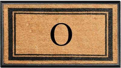 "A1 Home Collections Markham Border Natural Flocked Rubber Large Doormat 30""x48"""