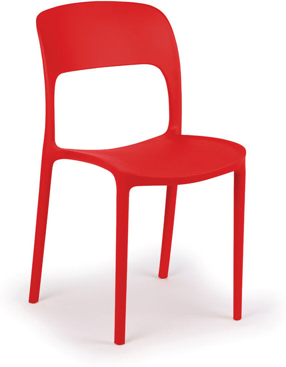 B2B Partner Design-Esszimmerstühle aus Kunststoff REFRESCO, rot