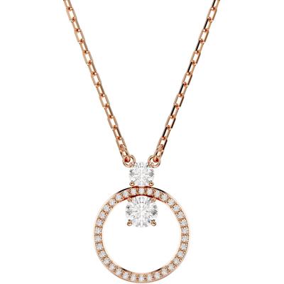 Kette mit Anhänger SWAROVSKI "Schmuck Geschenk Halskette Constella Pavé", rosa (roségoldfarben, kristallweiß), Halsketten, Damen, Metall, L: 45, mit Swarovski Zirkonia (synth.)
