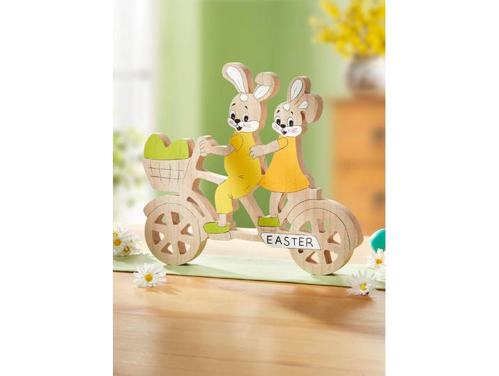 Osterhasen auf Tandem, Natur-Gelb-Orange