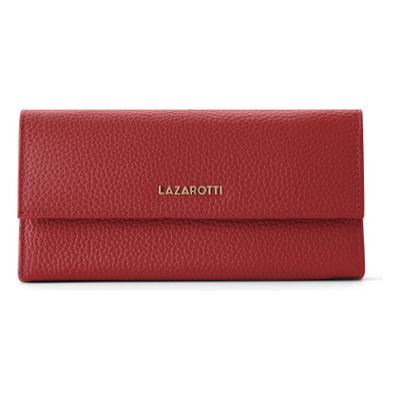 Geldbörse LAZAROTTI "Bologna Leather Geldbörse Leder 19 cm", Damen, rot, Leder, Kleinlederwaren