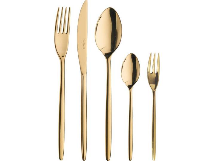 PINTINOX Besteck-Set Olivia Treasure (30-tlg), 6 Personen, Edelstahl 18/10, Optik Glänzend PVD Beschichtung