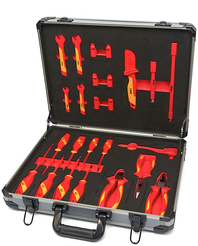 HBM jeu d'outils d'électricien 25 pièces, outils VDE en coffret