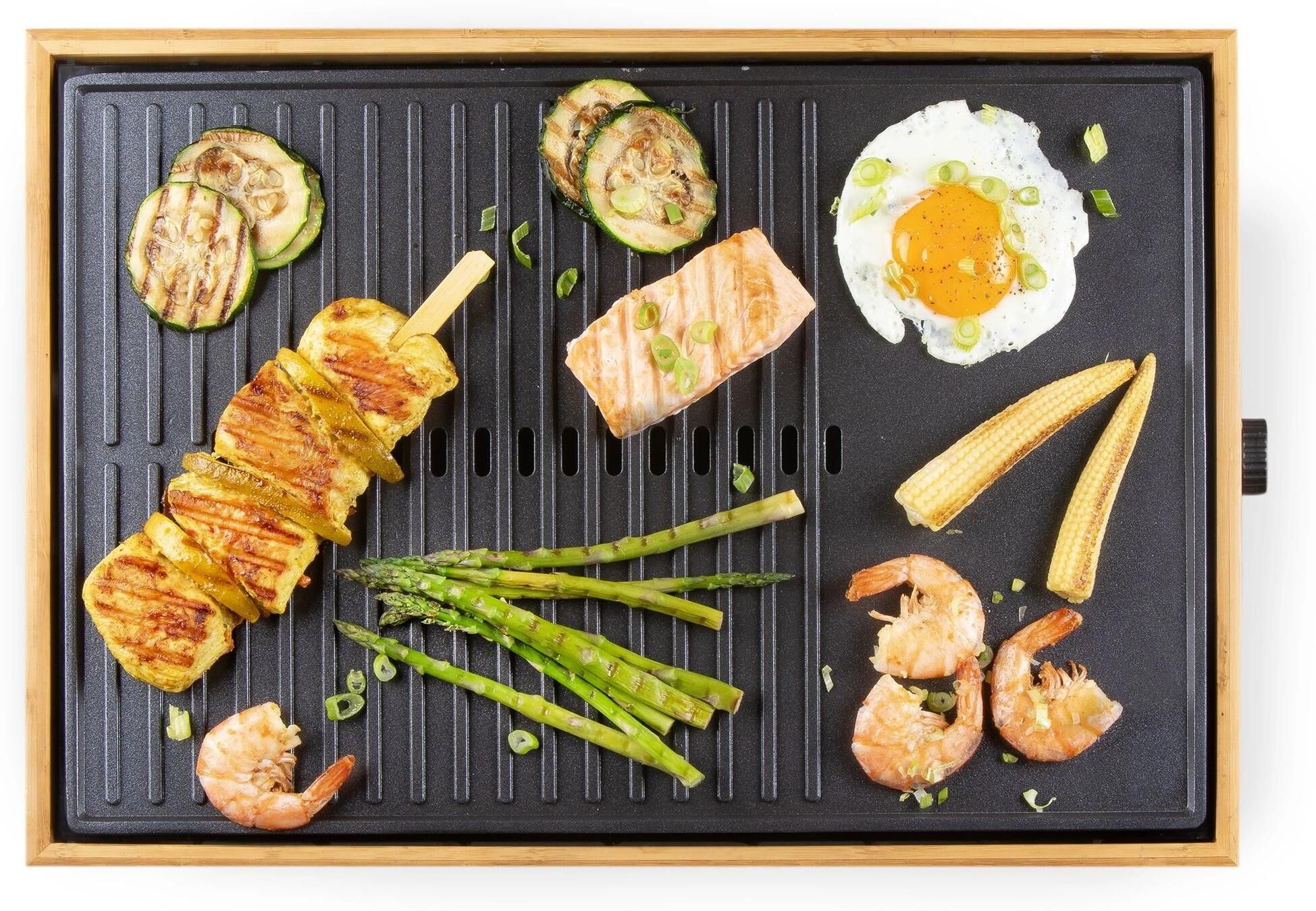Tischgrill DOMO "DO9271G", braun (braun, schwarz), B:45,8cm H:8,6cm, Kontaktgrill_Standgrill_Tischgrill_Teppanyakigrill, Tischgrill braun, schwarz Einheitsgröße
