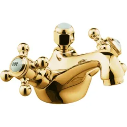 Kludi 1926 Waschtisch Zweigriffarmatur 510124520 messing, mit Ablaufgarnitur