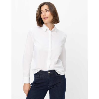 Hemdbluse BRAX "Style VICTORIA", Damen, Gr. 44, weiß, 95% Baumwolle, 5% Elasthan, Blusen Hemdbluse