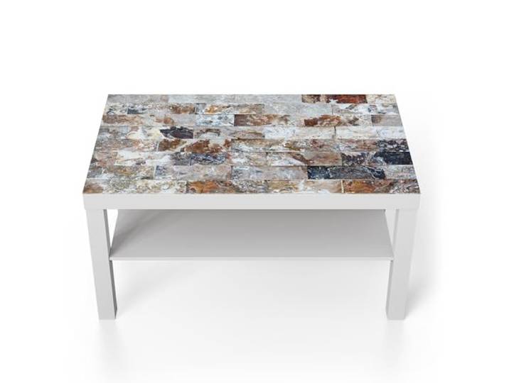 DEQORI Glastisch weiß groß 90x50 cm Motiv Natürliche Vielfalt ausgefallener Beistelltisch aus Glas Hochglanz Couchtisch fürs Wohnzimmer moderner Couch Tisch mit Design