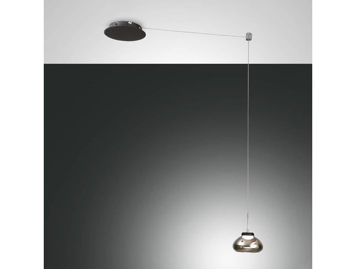 Fabas Luce Glas Hängelampe Arabella, dimmbar, alu / grau / zink, für Wohn- / Esszimmer, Glas, Modern, Pendelleuchte