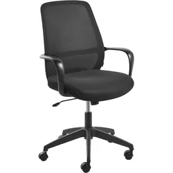 BÜROSTUHL Stoff Schwarz Velto
