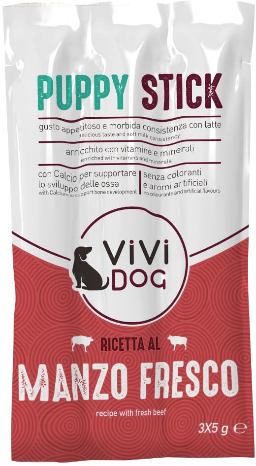 ViVi Dog Snack Puppy Stick 3X5G MANZO