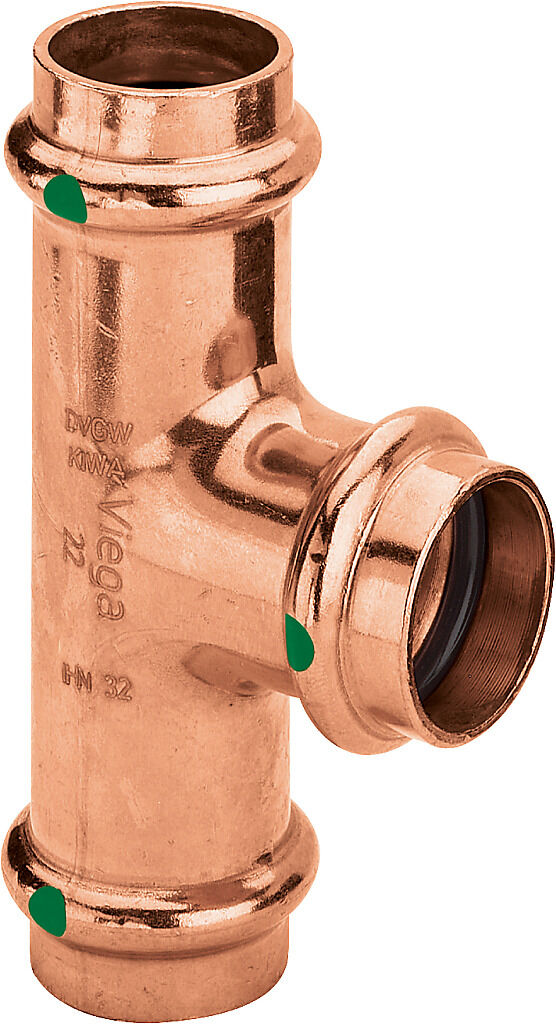 Viega Profipress Pièce en T 292058 42 x 28 x 42 mm, cuivre, SC-Contur