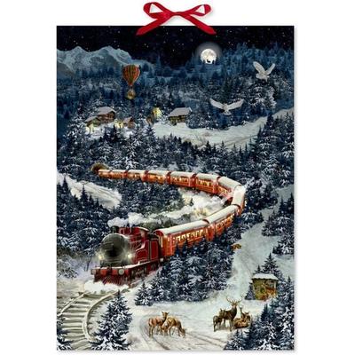 Wand-Adventskalender – Weihnachtsexpress in Winterlandschaft