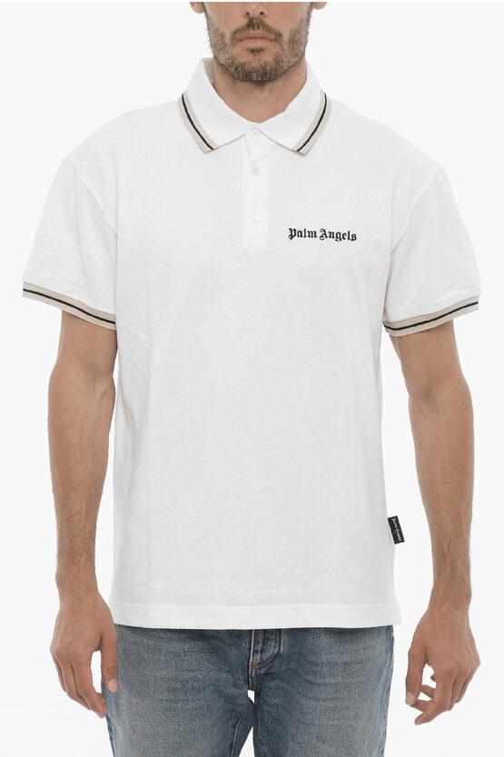 3-Knopf-Poloshirt aus Piquet-Baumwolle in Weiß